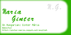 maria ginter business card