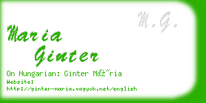 maria ginter business card